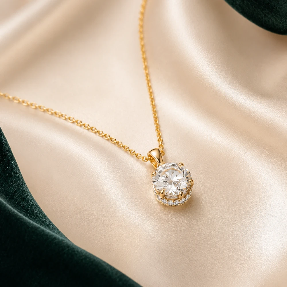 The Hidden Halo Drop — Round / Pear / Oval · Hidden Halo