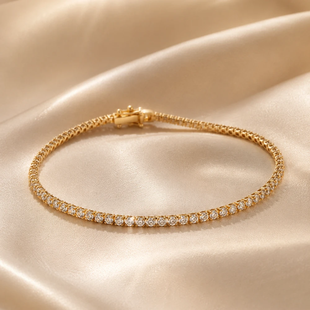 The Petite Tennis Bracelet — Tennis Ringan · Berlian Kecil · Emas 14K/18K